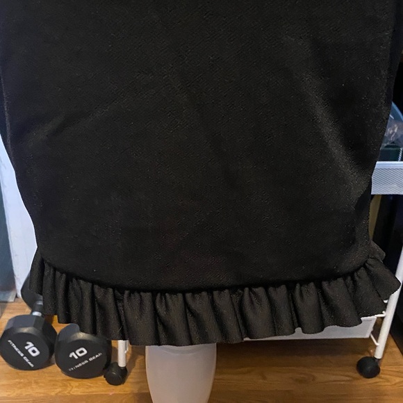 NWT, Women’s Size 0 PrettyLittle Thing Black Frill Tie Shoulder Bodycon Dress - Picture 5 of 11